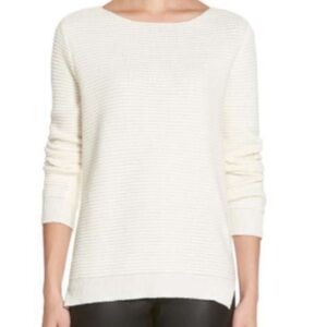 Cupcakes and Cashmere Fessiwig Rib Knit Ivory White Sweater Size medium